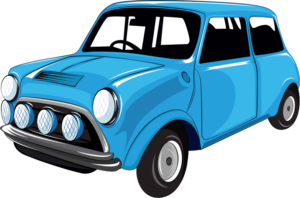 3d car icon model in blue color