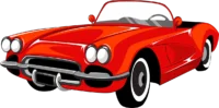 3d car icon model in red color