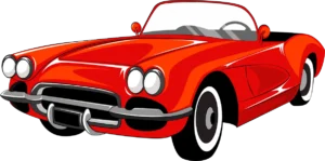 3d car icon model in red color