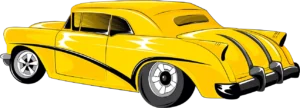 3d car icon model in yellow color