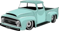 3d car model icon with goods carrier at rear